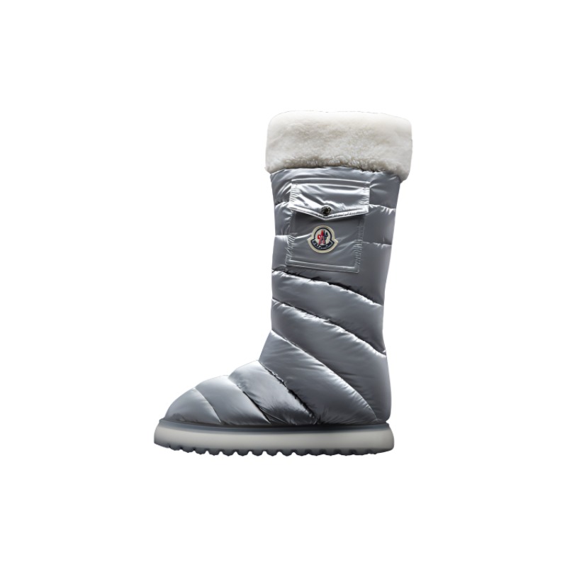 Buy Moncler盟可睐 尼龍圓頭套筒時尚 中筒 雪地靴 女款 灰色