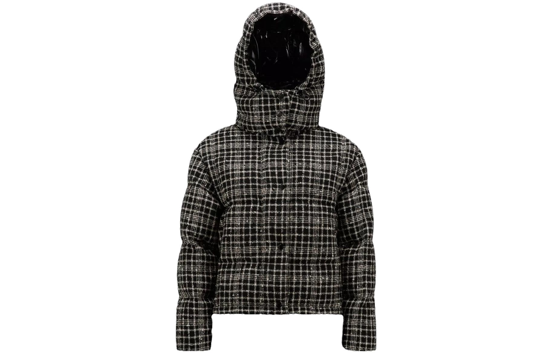(Women) Moncler Outarde  Black Hooded Check Short Down Jacket. I20931A001545973LF90 圖 2