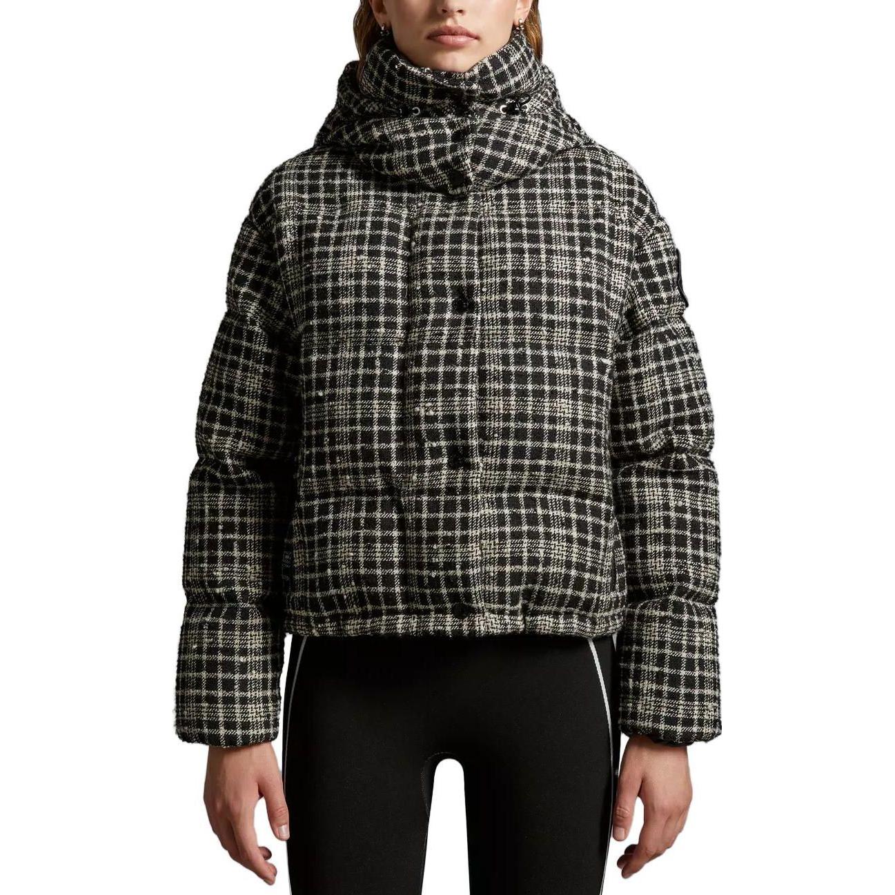 (Women) Moncler Outarde  Black Hooded Check Short Down Jacket. I20931A001545973LF90 圖 4