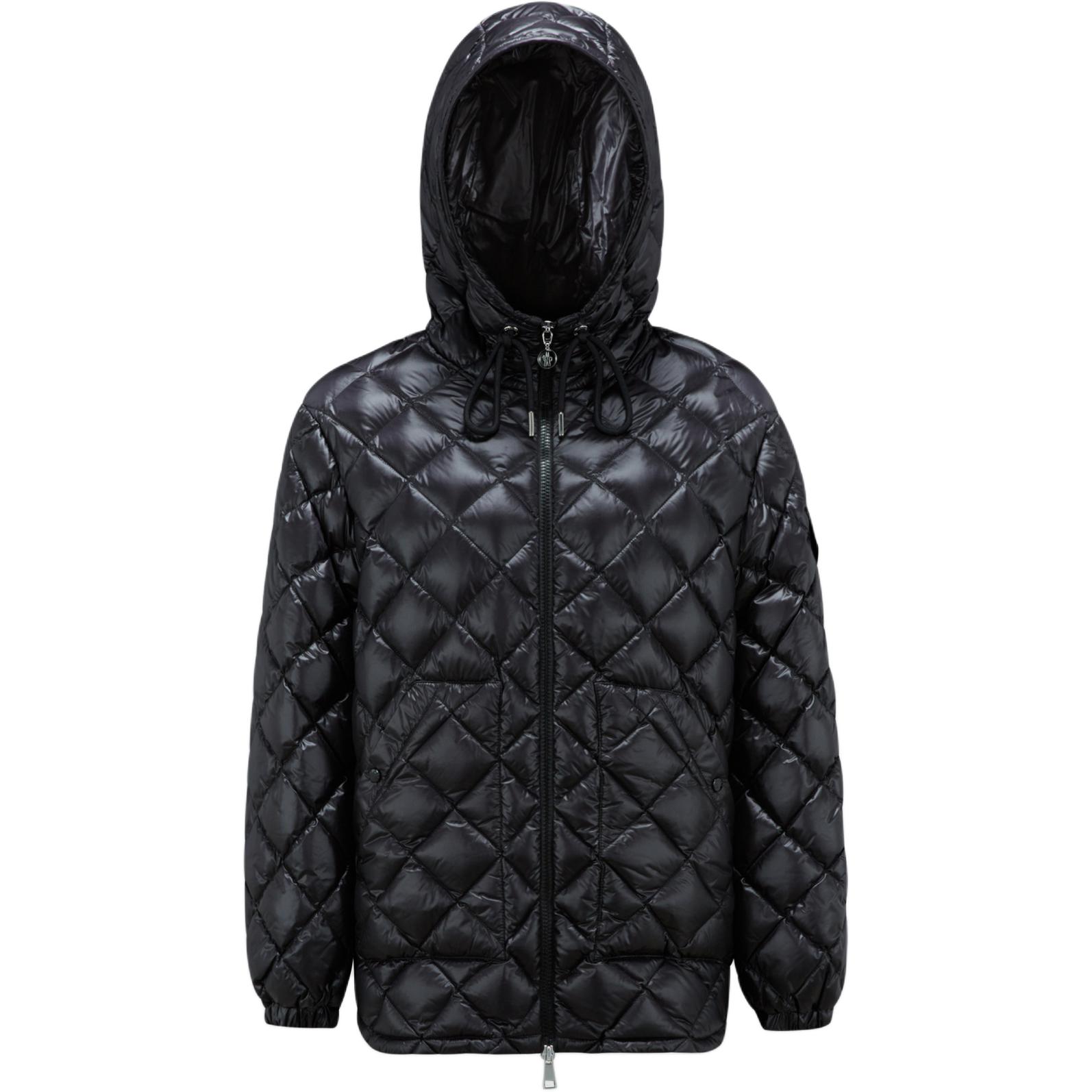 (Women) Moncler Padded Corduroy FW24  Lightweight Hooded Down Jacket Black J20932F00011595ZZ999