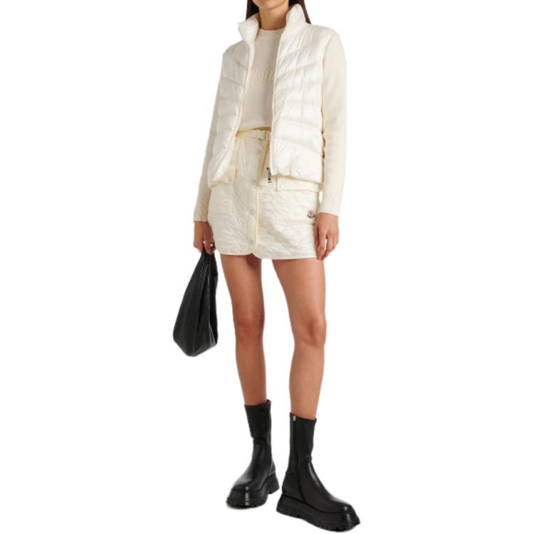 Lookbook (W) モンクレール パデッド コーデュロイ FW24 軽量 プリント ダウンジャケット - ホワイト J20939B00024M1131030