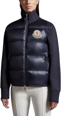 (W) Moncler 灣畔燈芯絨徽標拉鍊羽絨外套 海軍藍 冬季外套 I20938G0001489A2Y778 Shop (W) Moncler 灣畔燈芯絨徽標拉鍊羽絨外套 海軍藍 冬季外套 I20938G0001489A2Y778