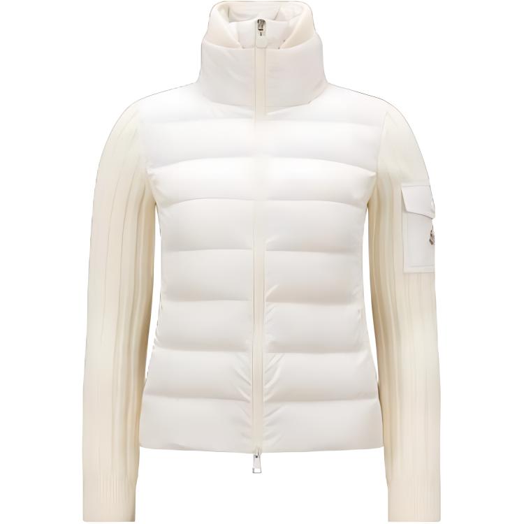 (Women) Moncler Padded Corduroy Wool Cardigan Logo Patch White Down Jacket for Women I20939B00024M1131030 圖 2