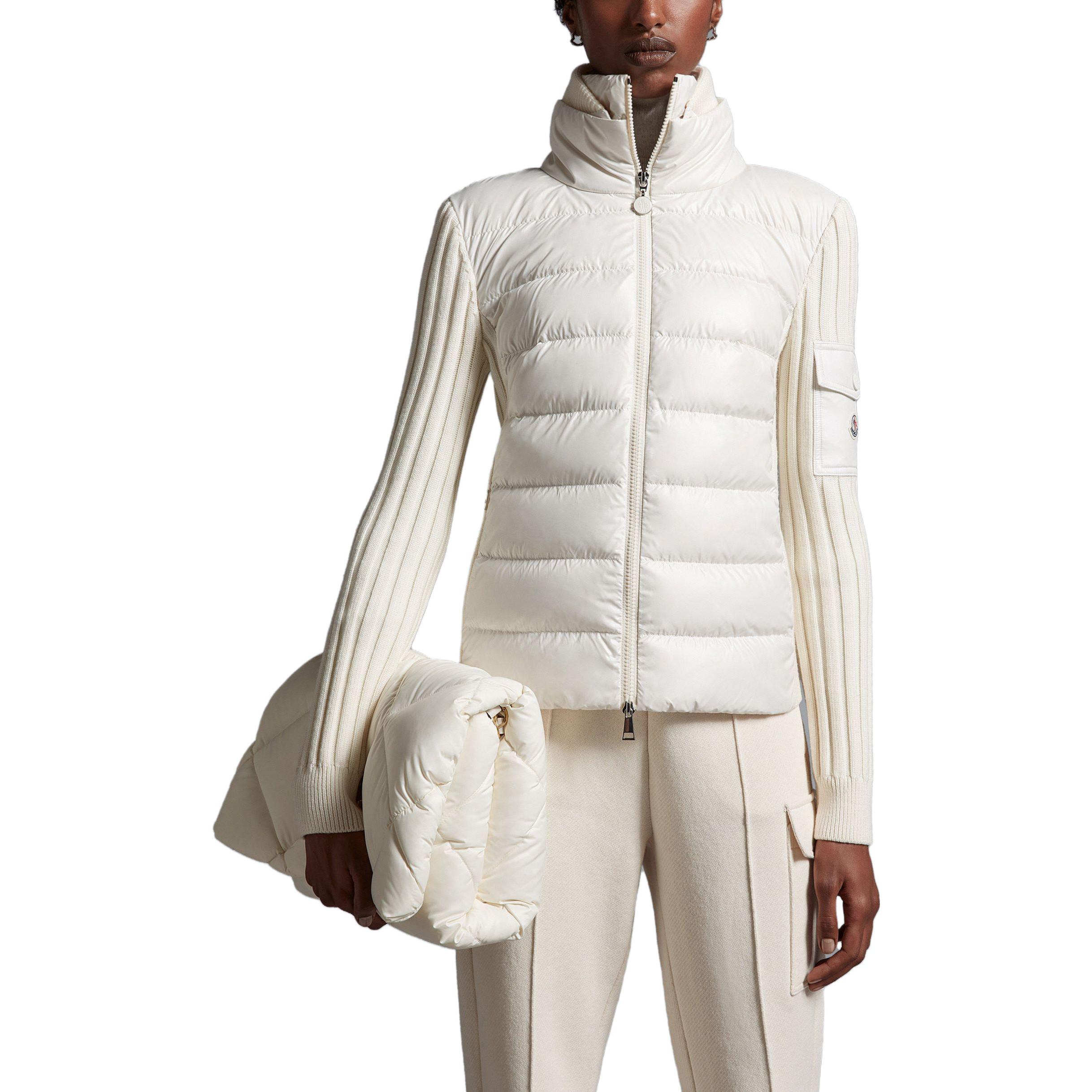 (Women) Moncler Padded Corduroy Wool Cardigan Logo Patch White Down Jacket for Women I20939B00024M1131030 圖 3