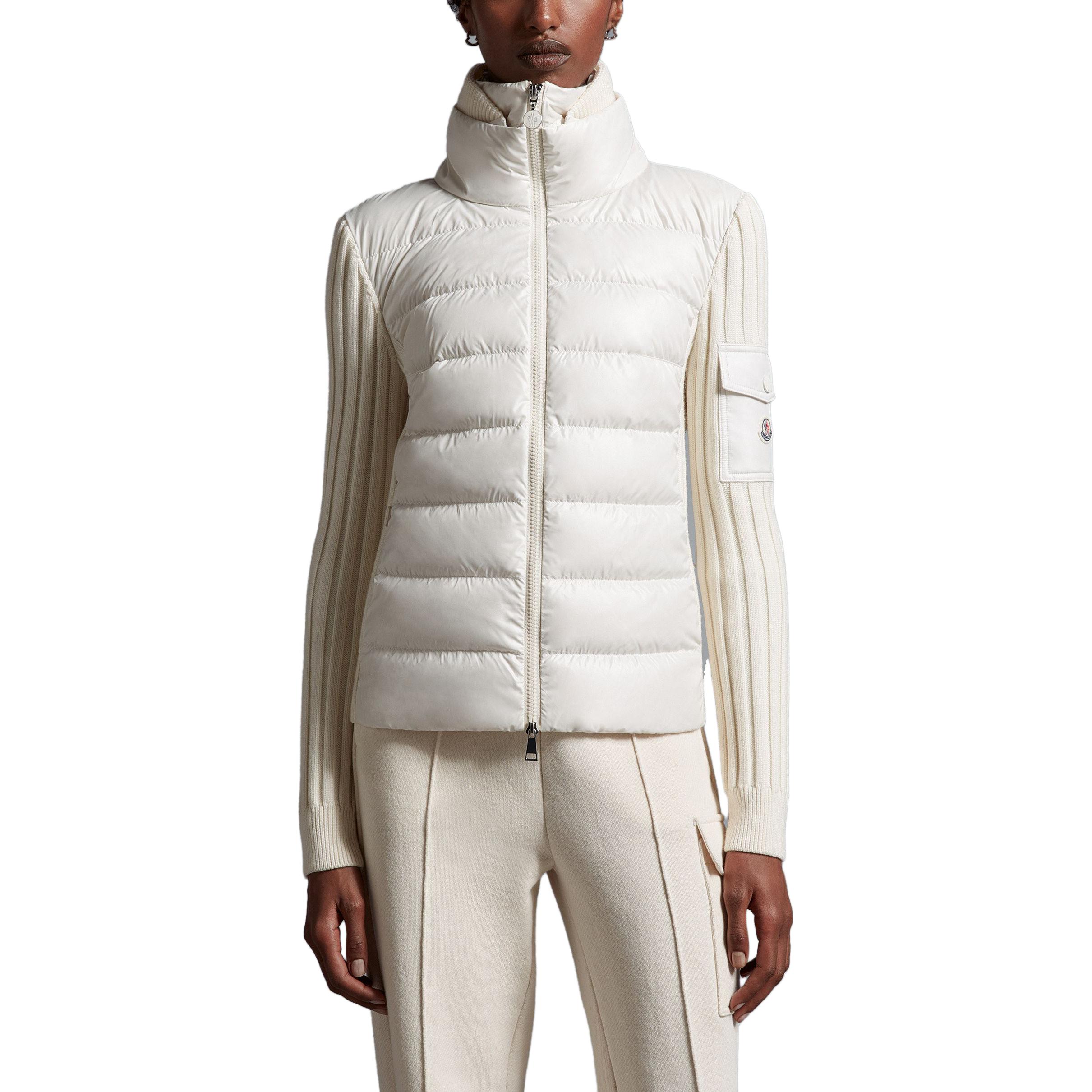 (Women) Moncler Padded Corduroy Wool Cardigan Logo Patch White Down Jacket for Women I20939B00024M1131030 圖 4