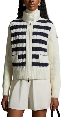 (W) 몽클레어 여성용 패딩 코듀로이 울 하이넥 스트라이프 가디건 자켓 화이트 J10939B00004M1241P70 Lookbook (W) 몽클레어 여성용 패딩 코듀로이 울 하이넥 스트라이프 가디건 자켓 화이트 J10939B00004M1241P70