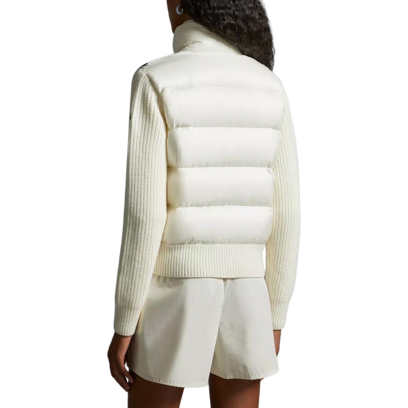 Purchase (W) 몽클레어 여성용 패딩 코듀로이 울 하이넥 스트라이프 가디건 자켓 화이트 J10939B00004M1241P70