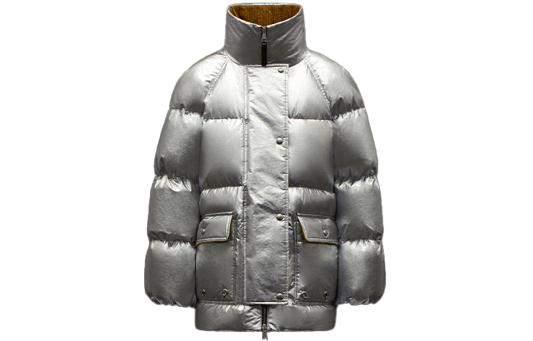 (Women) Moncler Paquita FW21 Silver Shiny Down Jacket with Stand Collar. 0941A00011M1227900 圖 2