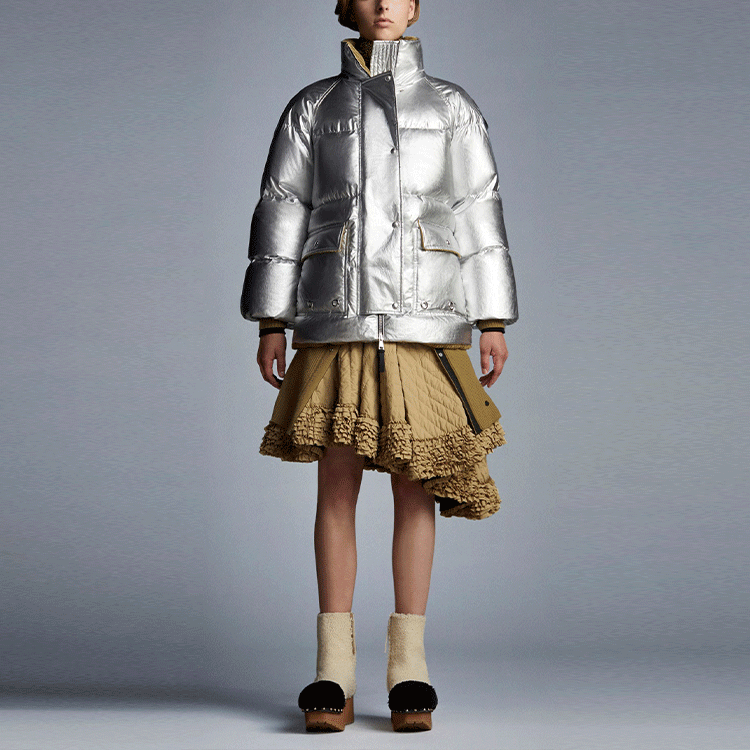 (Women) Moncler Paquita FW21 Silver Shiny Down Jacket with Stand Collar. 0941A00011M1227900 圖 3