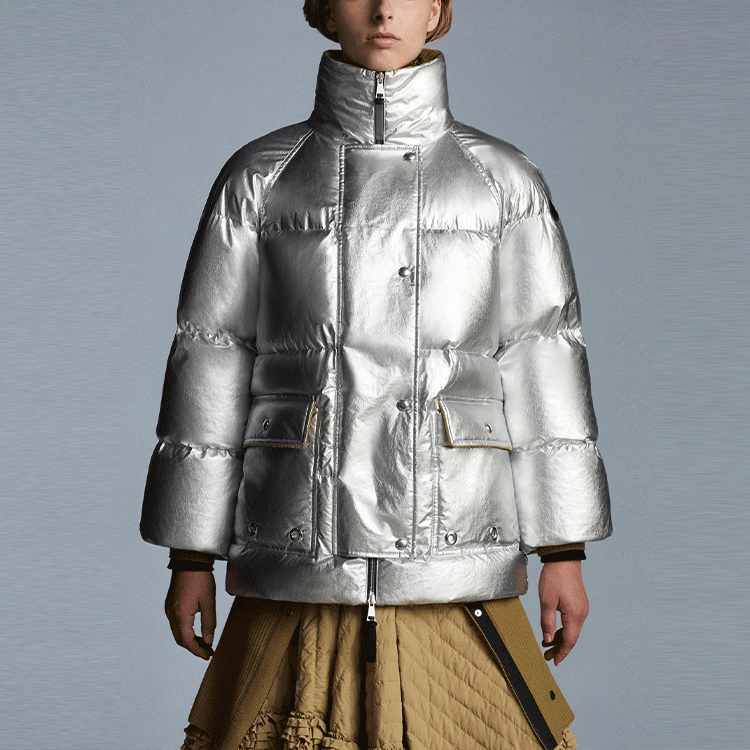 (Women) Moncler Paquita FW21 Silver Shiny Down Jacket with Stand Collar. 0941A00011M1227900 圖 4