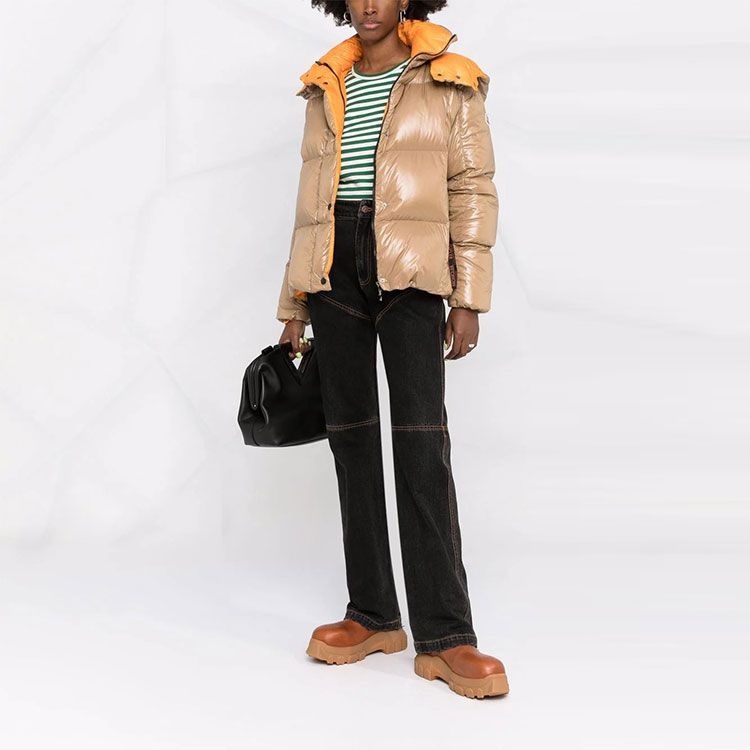 (Women) Moncler Parana FW21 Logo Glossy Hooded Down Jacket Winter Beige. G20931A0010768950226 圖 5