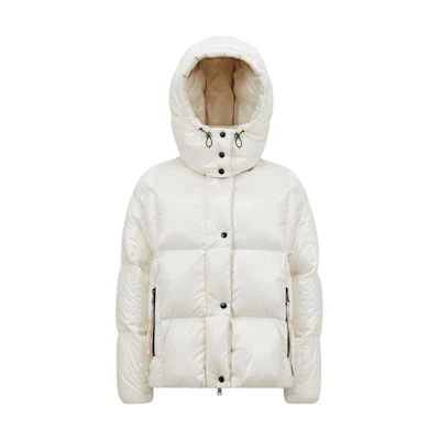(Women) Moncler Parana FW24 White Short Nylon Down Jacket with Detachable Hood. J20931A001036895003B