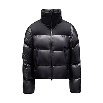 (Women) Moncler Parana Shiny Nylon Short Down Jacket with Removable Hood - Black G20931A0006568950