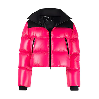 (Women) Moncler Parana Short Colorblock Down Jacket Pink Winter Coat. 1A0006568950520