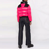 Shop (W) Moncler Parana 短款拼色羽絨外套 粉色冬季大衣 1A0006568950520