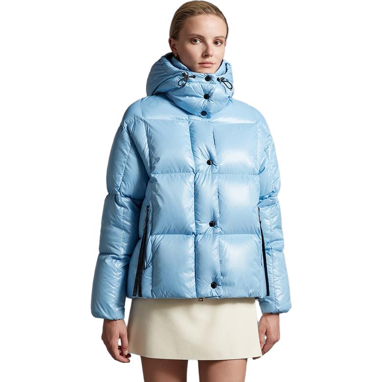 Shop (W) Moncler Parana Jaket Pendek Puffer Biru Pudar Edisi Musim Ski. I20931A0010368950713