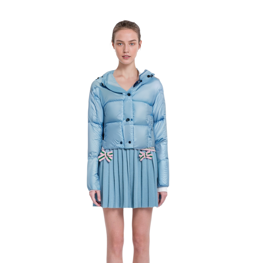 Cheap (W) Moncler Parana Jaket Pendek Puffer Biru Pudar Edisi Musim Ski. I20931A0010368950713