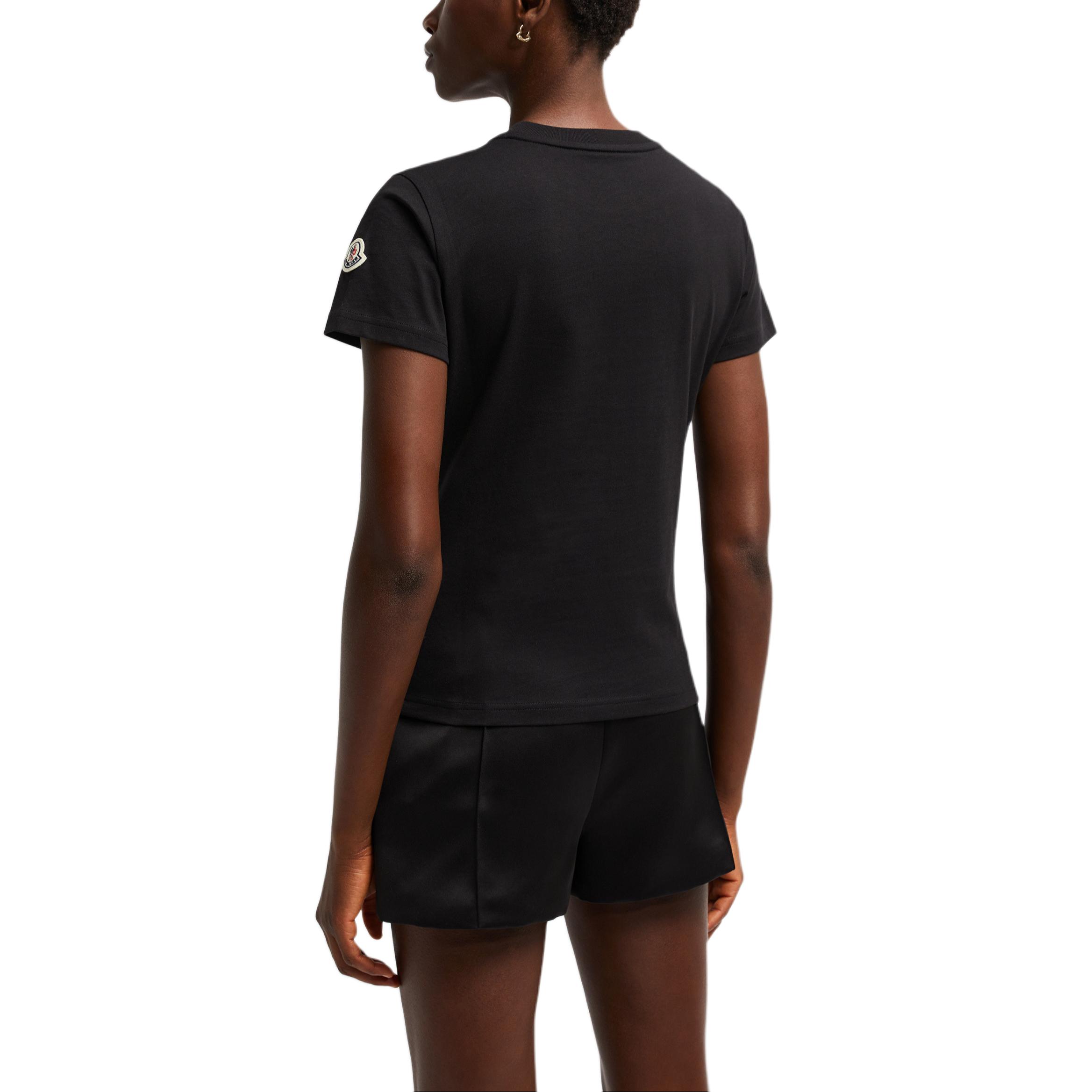 Shop (W) 몽클레어 진주 자수 슬림핏 크루넥 티셔츠 블랙 여성용 J20938C0001589AIJ999