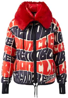 (Women) Moncler Plaret Letter Print Loose-Fit Long-Sleeve Down Jacket Women Blue/Red 20984680015539NS770 (Women) Moncler Plaret Letter Print Loose-Fit Long-Sleeve Down Jacket Women Blue/Red 20984680015539NS770