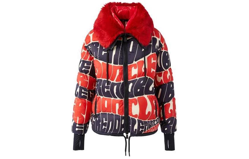 Order (W) Moncler Plaret Jaket Longgar Wanita Cetakan Huruf Lengan Panjang Biru/Merah. 20984680015539NS770
