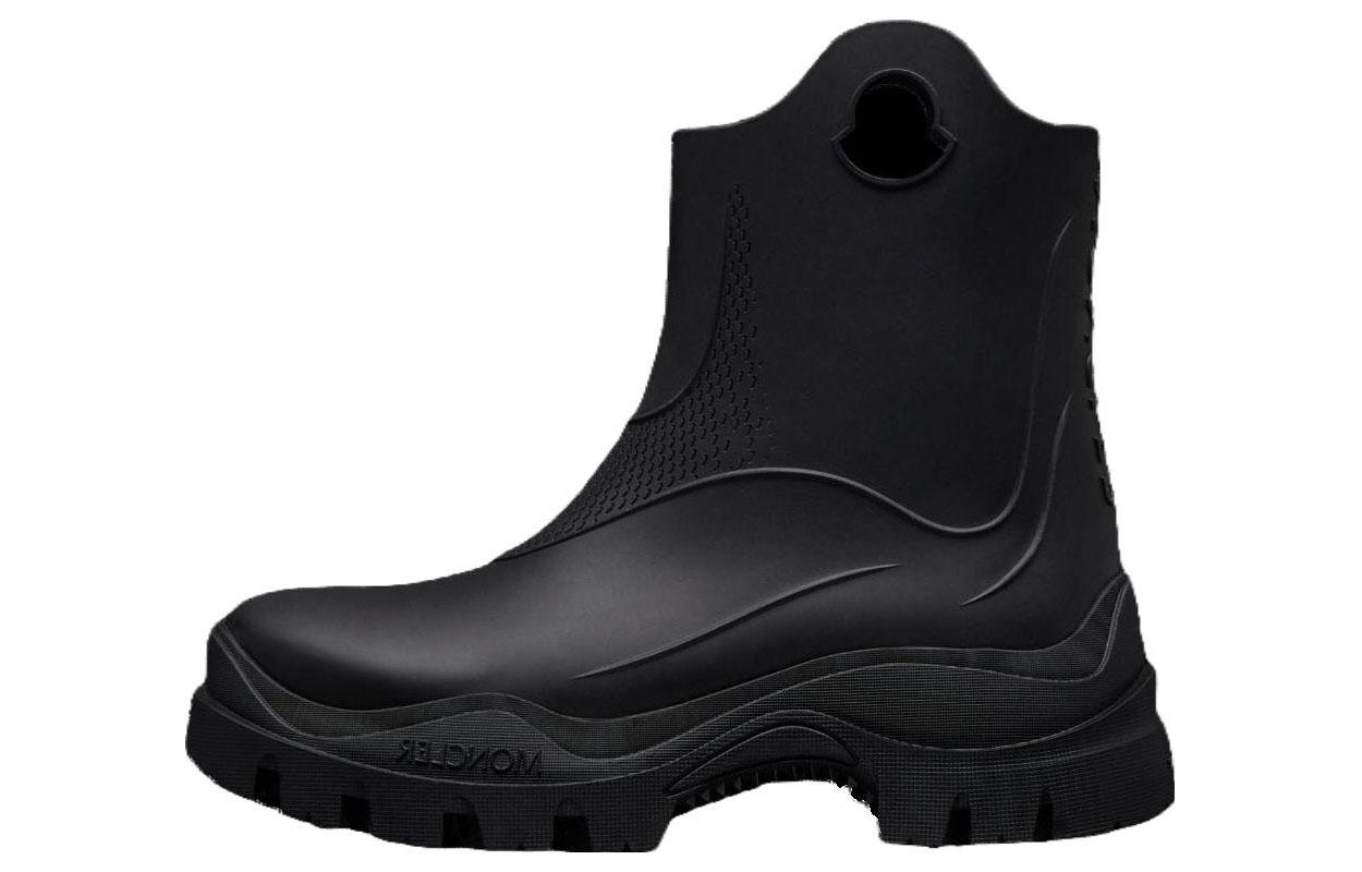 (Women) Moncler PVC Round-Toe Slip-On Rain Boots 'Black' I209B4G00030M3549999