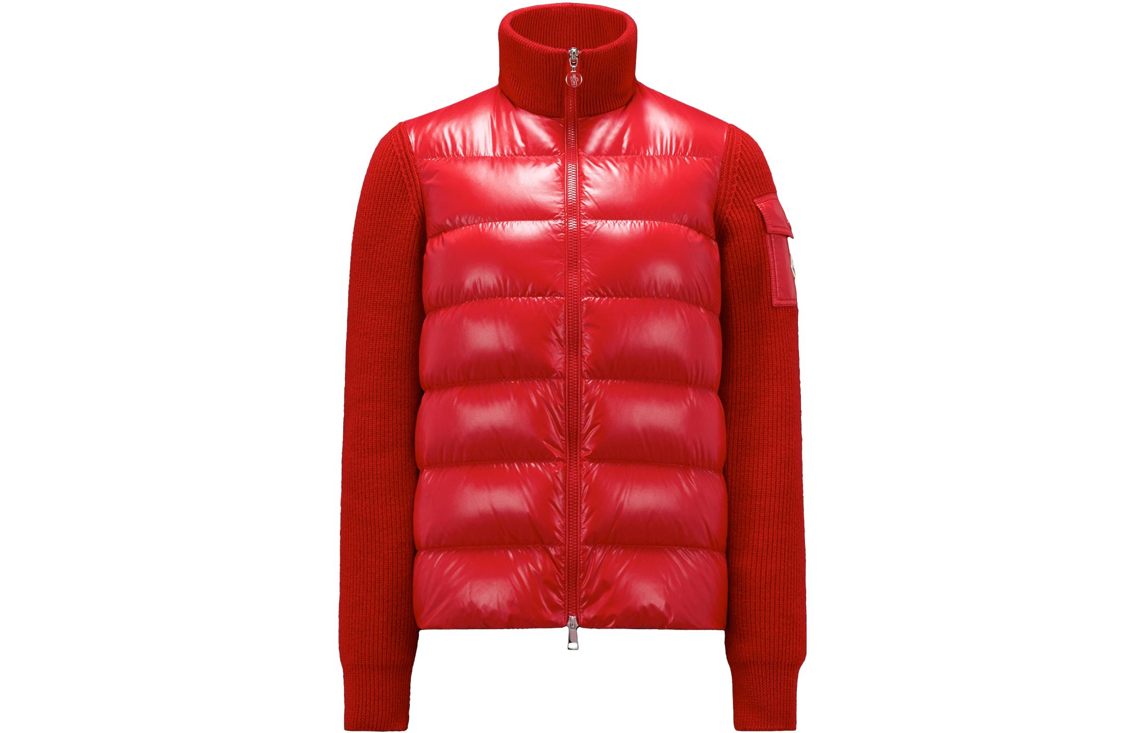 (Women) Moncler Red Puffer Jacket with Logo Patch and Zip-up High Collar 9B00020M1131455 圖 2
