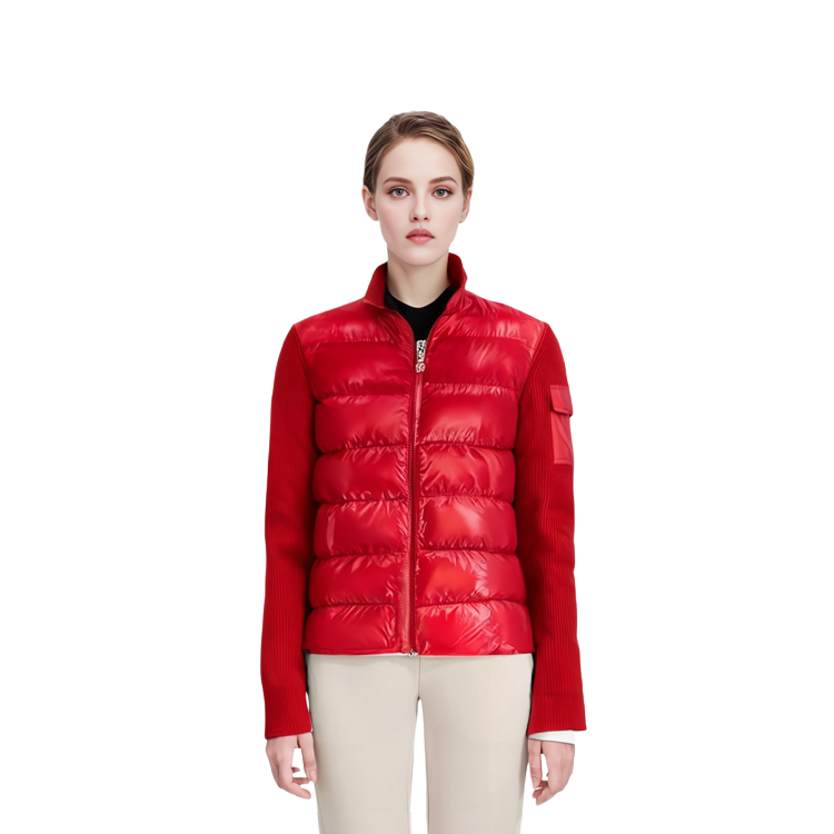 (Women) Moncler Red Puffer Jacket with Logo Patch and Zip-up High Collar 9B00020M1131455 圖 5