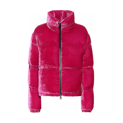 (Women) Moncler Rimac Pink Short Down Jacket with Cozy Zip and Long Sleeves 20934591500C0293644