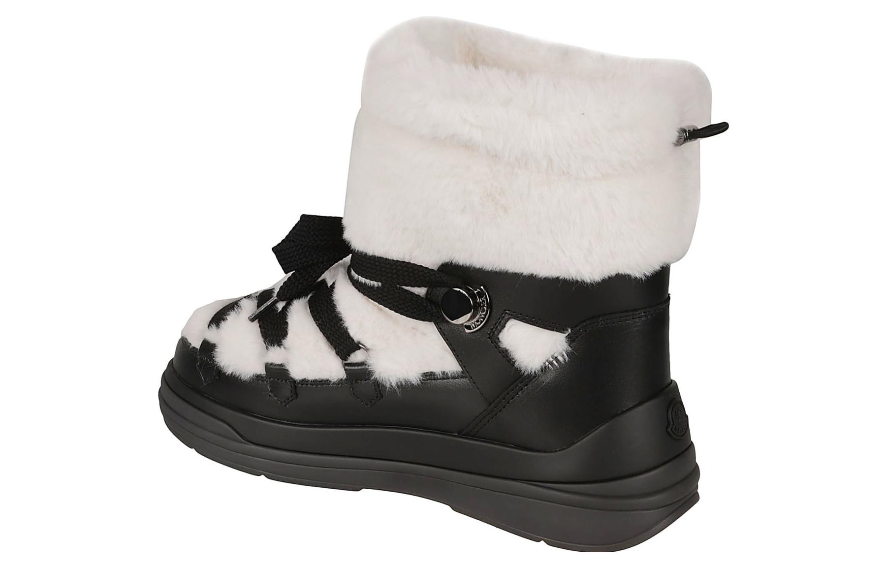 (W) Moncler Round Toe Lace-Up Short Boots 'Black' 圖 3