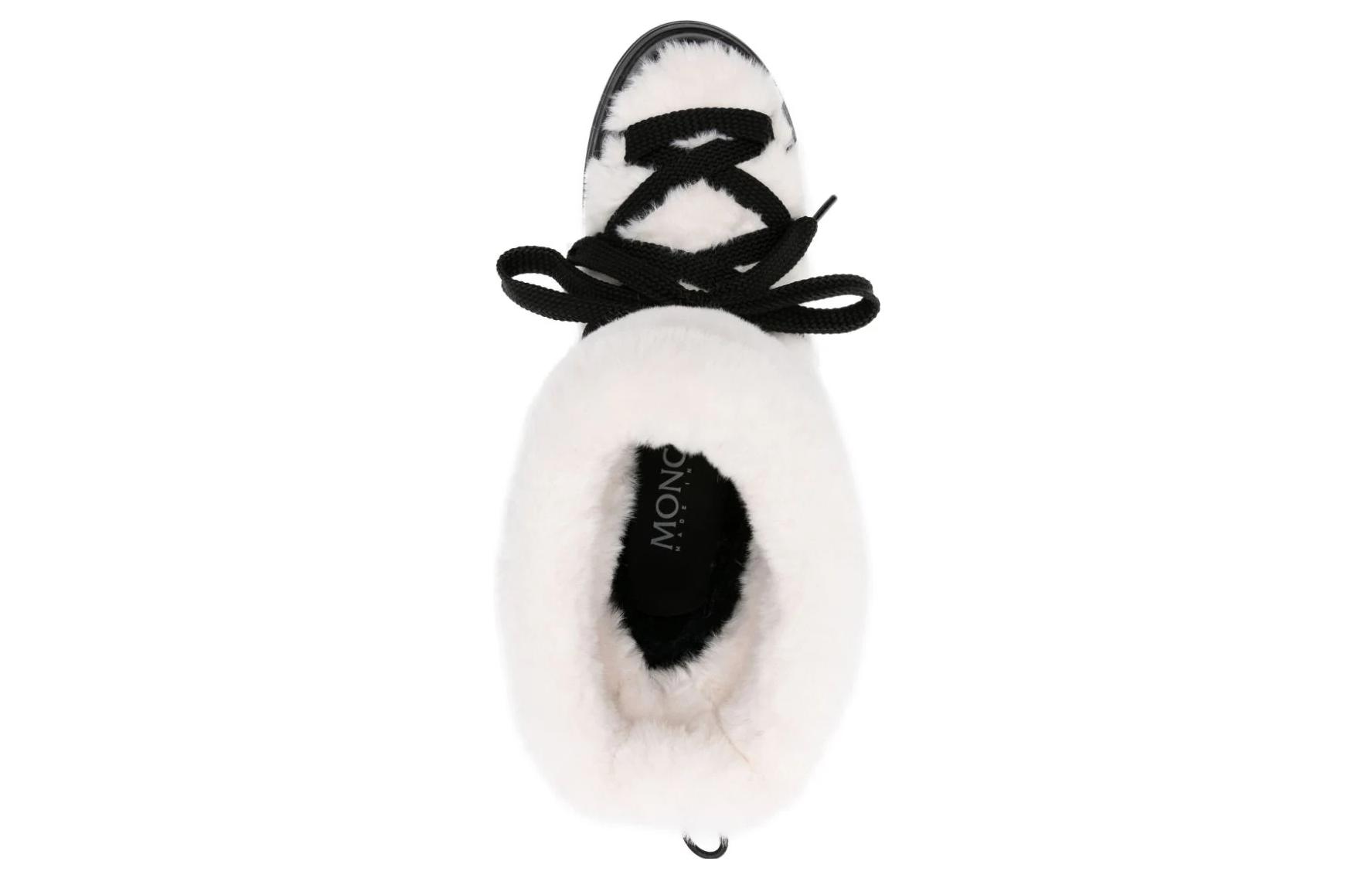 (W) Moncler Round Toe Lace-Up Short Boots 'Black' 圖 4