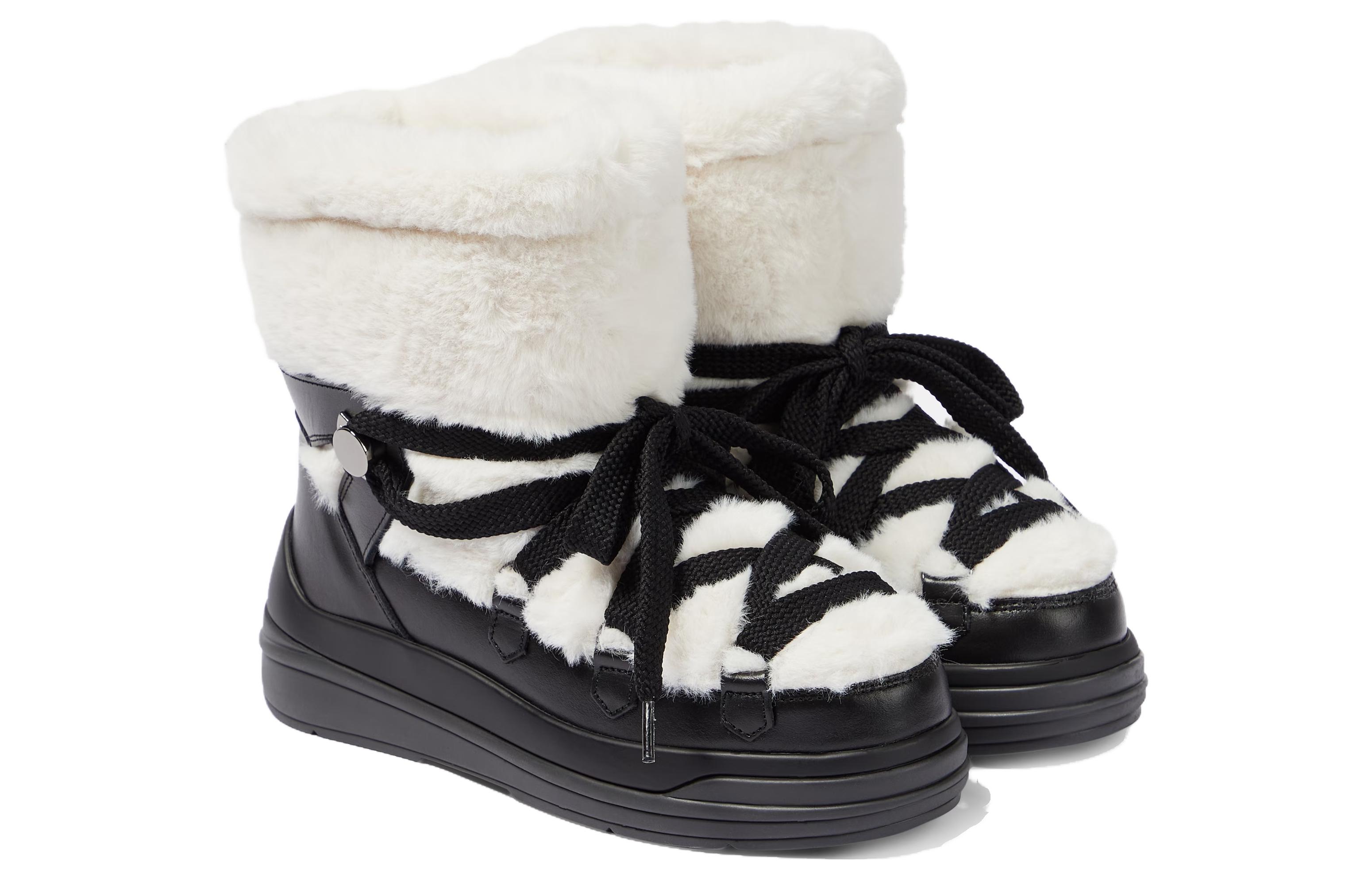 (W) Moncler Round Toe Lace-Up Short Boots 'Black' 圖 5