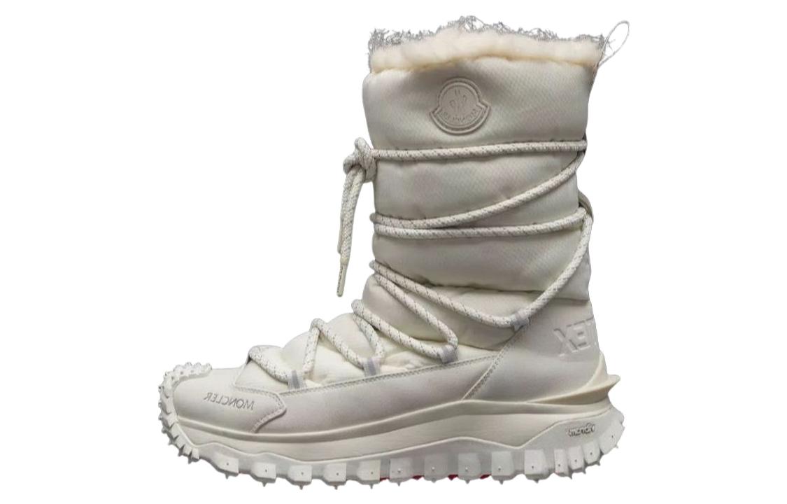 (Women) Moncler Round Toe Lace-Up Short Snow Boots 'White' I209B4H00080M361104A