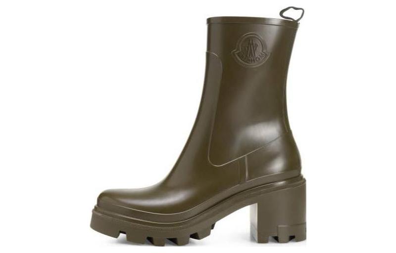 (W) Moncler Rubber High-Heel Round-Toe Ankle Boot 'Green Fashion'