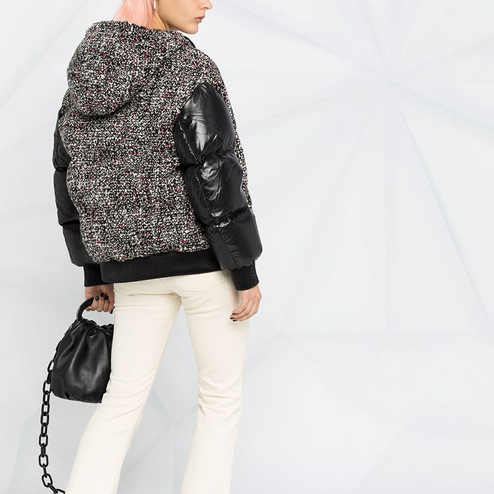 (Women) Moncler Runio  Black Down Jacket with Wool Panels and Ribbed Cuffs. 20931A51S0054APU990 圖 4