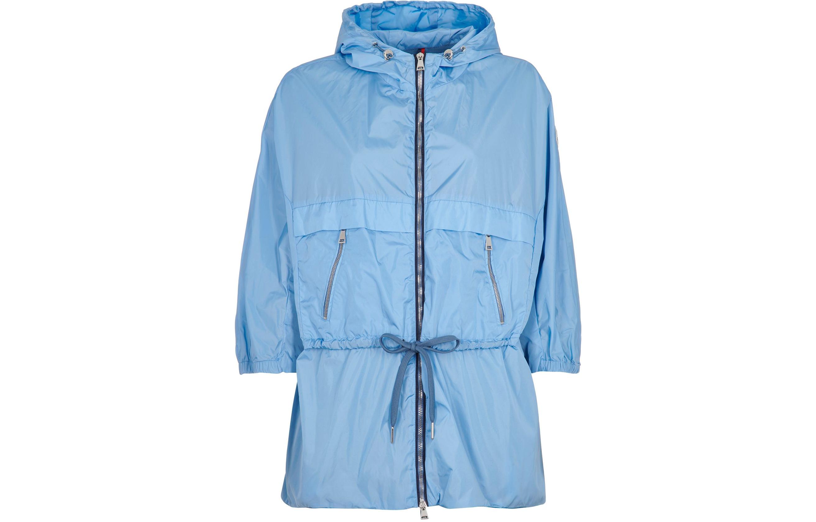 (Women) Moncler Sanve  Hooded Lightweight Jacket with Tie, Blue. C1093461380554164