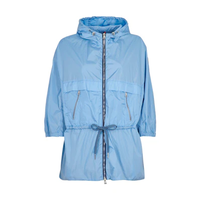 (Women) Moncler Sanve Hooded Lightweight Jacket with Tie, Blue. C1093461380554164