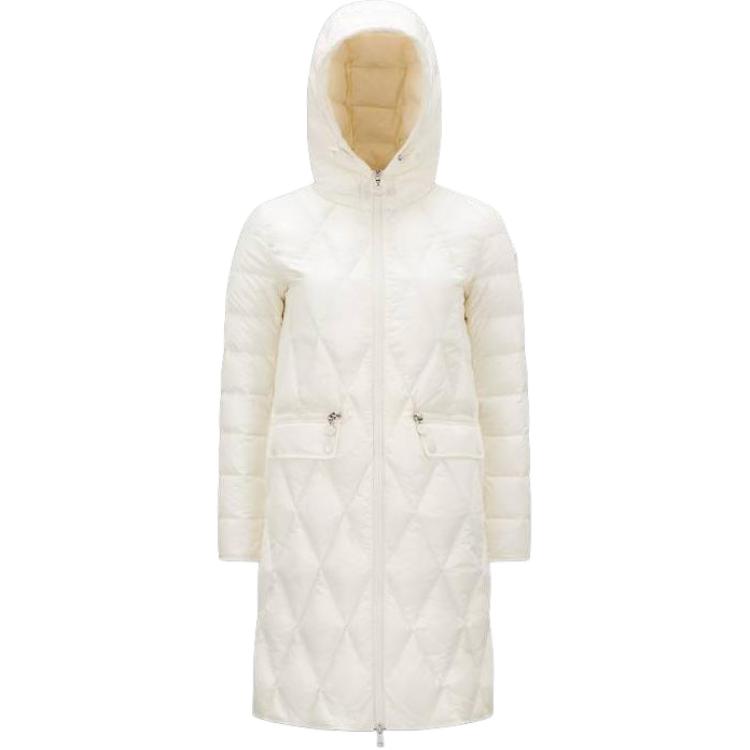 (Women) Moncler Serilong  White Long Slim Fit Hooded Down Jacket I20931C00008595ZZ034