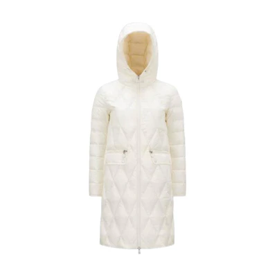 (Women) Moncler Serilong White Long Slim Fit Hooded Down Jacket I20931C00008595ZZ034