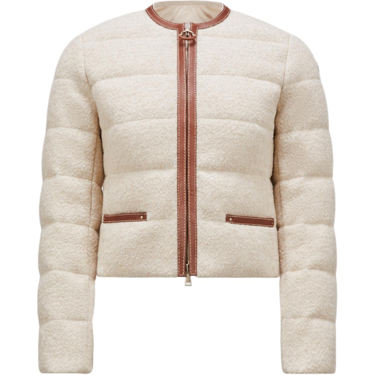 (Women) Moncler Serinde FW24  Beige Short Puffer Jacket with Logo Zip Detail J20931A00061597TE268 圖 2