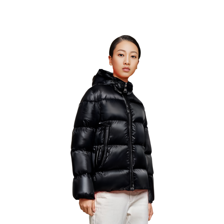 (Women) Moncler Seritte Black Glossy Hooded Down Parka Jacket 0931A20000C0151999 圖 7