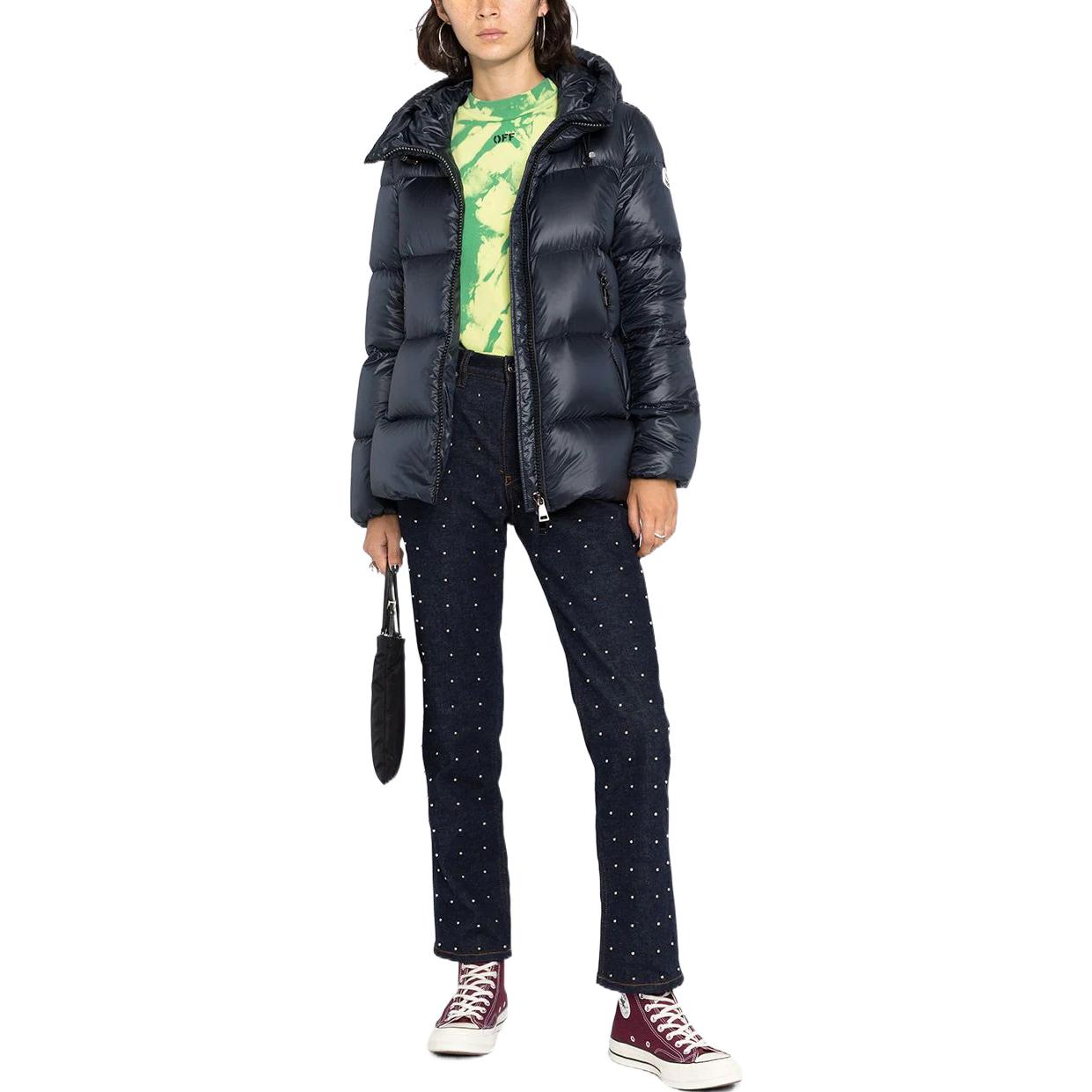 (Women) Moncler Seritte SS22  Quilted Down Jacket with Logo - Navy Blue. H20931A20000C0151778 圖 3