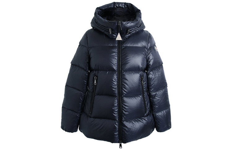(Women) Moncler Seritte Ollon Logo Patch Hooded Down Jacket Dark Blue 1A20000C0151778 圖 2