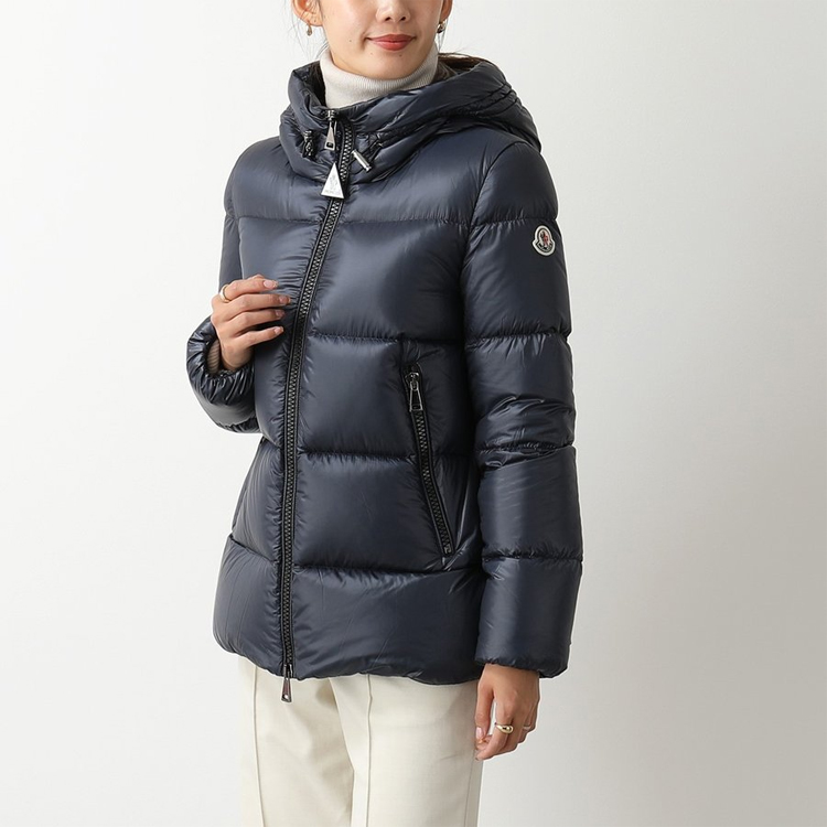 (Women) Moncler Seritte Ollon Logo Patch Hooded Down Jacket Dark Blue 1A20000C0151778 圖 7