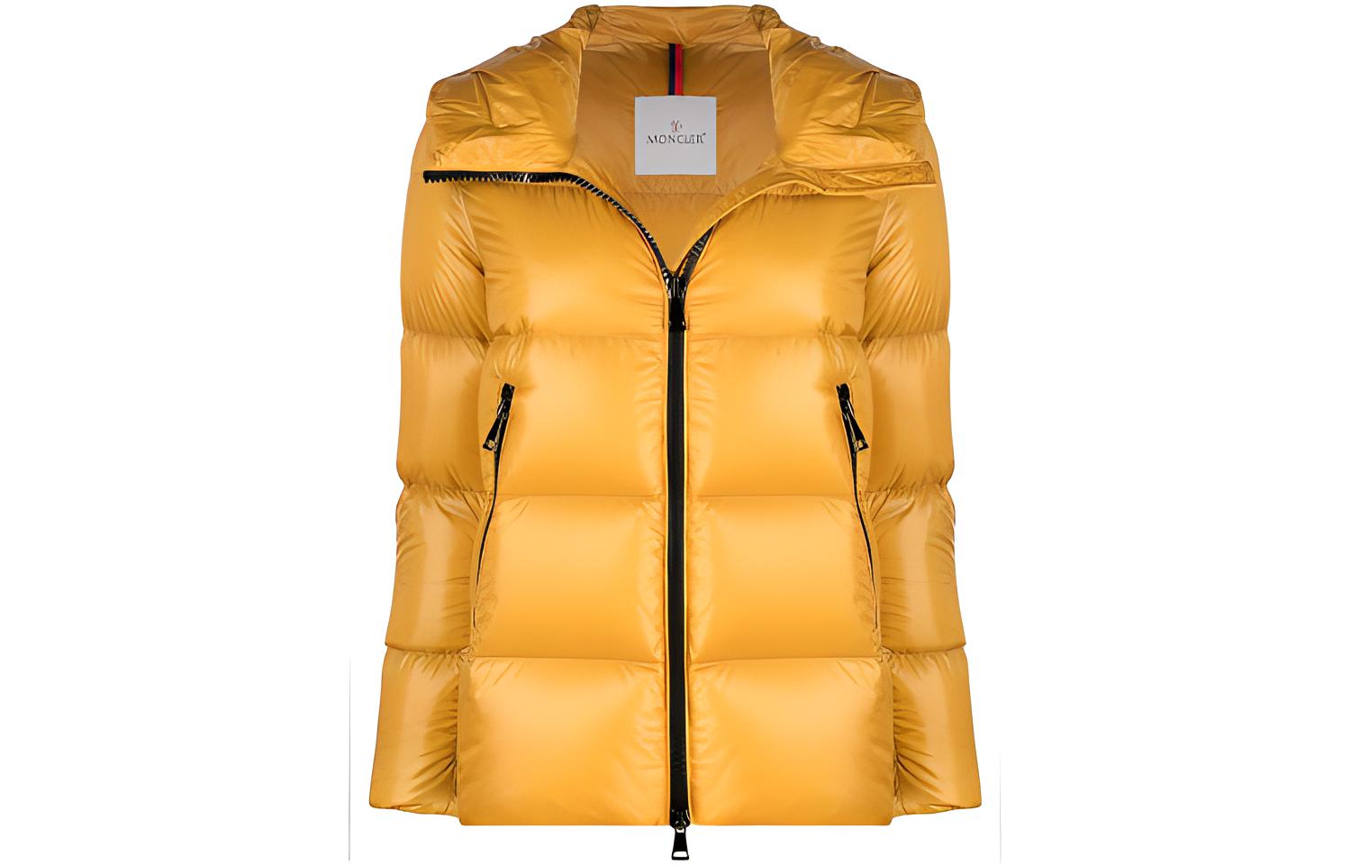 (Women) Moncler Seritte Yellow Hooded Down Jacket with Logo F20931A20000C0151134