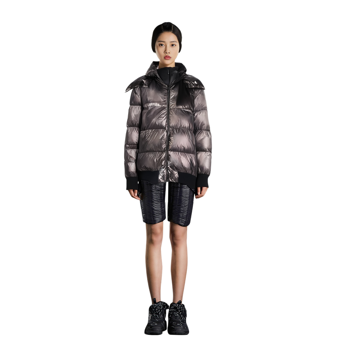 (Women) Moncler Shiny Brown Down Jacket with Hood - Winter Collection. 4990400539DL935 圖 3