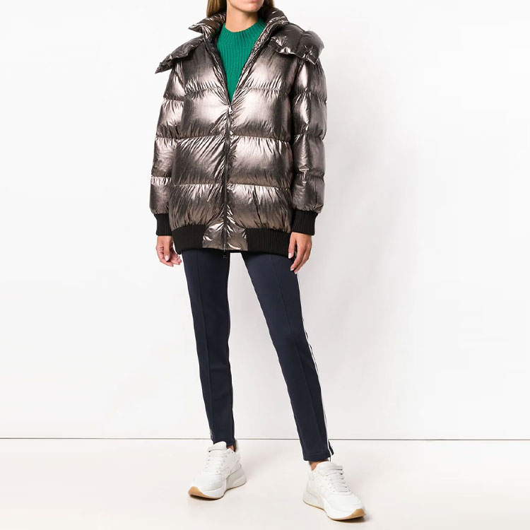 (Women) Moncler Shiny Brown Down Jacket with Hood - Winter Collection. 4990400539DL935 圖 4