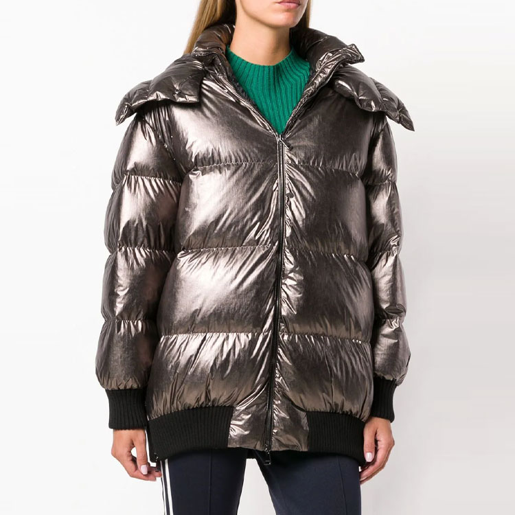 (Women) Moncler Shiny Brown Down Jacket with Hood - Winter Collection. 4990400539DL935 圖 5