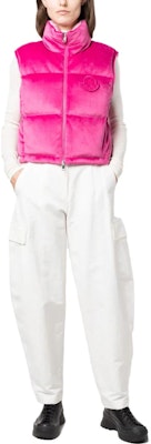 (W) Moncler Stand Collar Vest Tanpa Lengan Berkilat Merah Jambu Ungu. 1A00057596WP543 Lookbook (W) Moncler Stand Collar Vest Tanpa Lengan Berkilat Merah Jambu Ungu. 1A00057596WP543