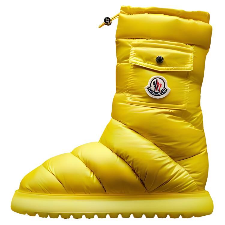 (W) Moncler Short Snow Boot 'Yellow Logo Fashion'