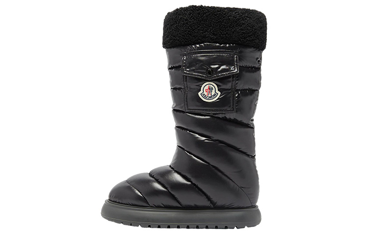 (W) Moncler Short Snow Boots 'Black Fashion Slip-On'